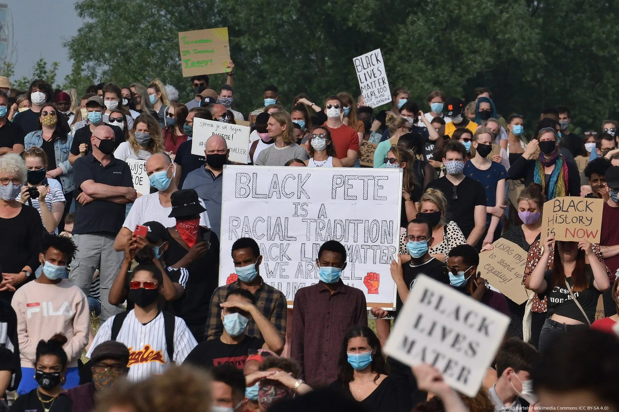 2048px black lives matter and black pete demonstration leeuwarden netherlands