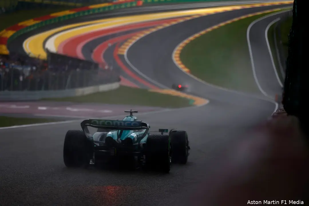 Het zou zonde zijn als het iconische circuit in de Belgische Ardennen van de kalender verdwijnt. (Foto: Aston Martin F1)