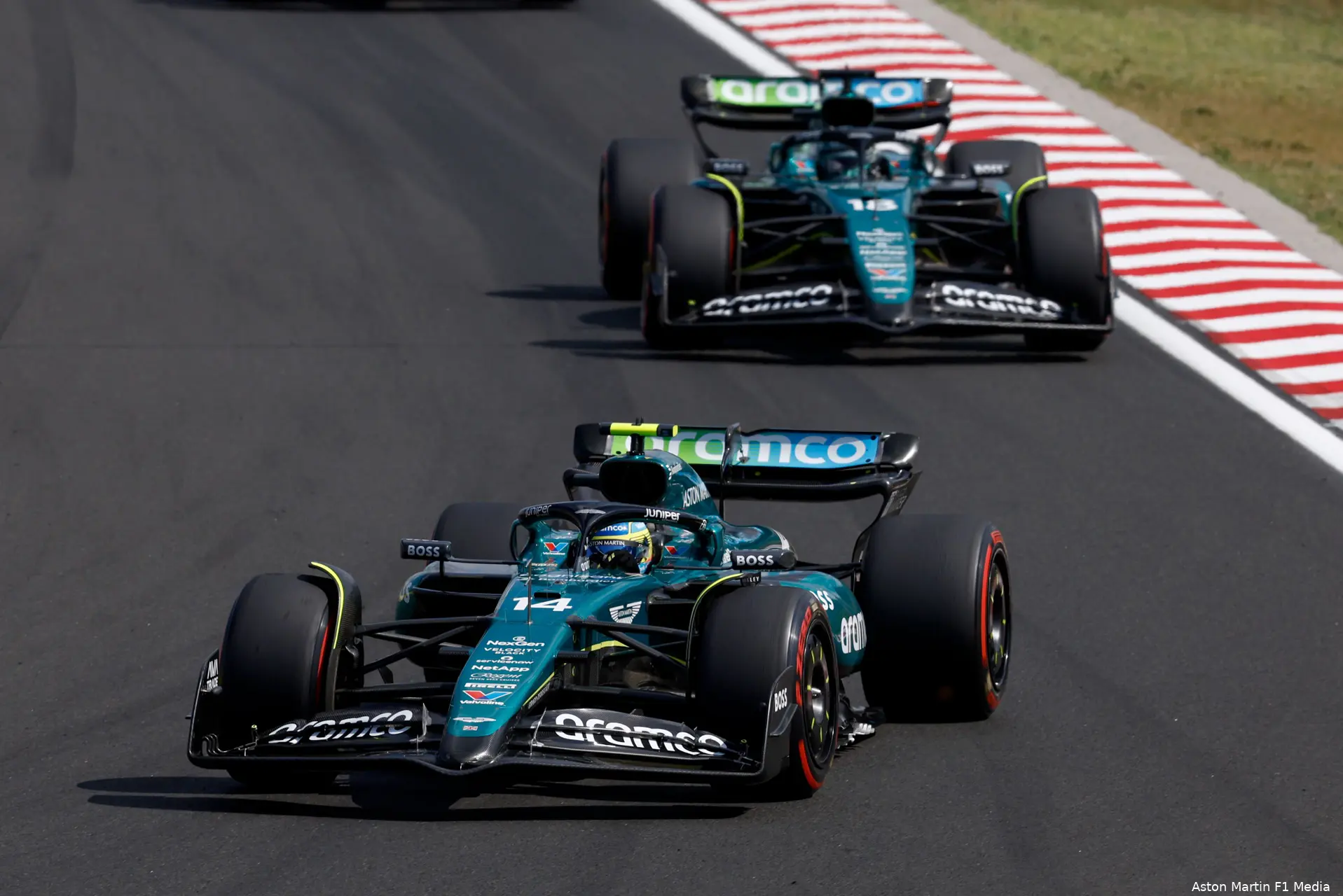 lance stroll fernando alonso aston martin gp hongarije 2024