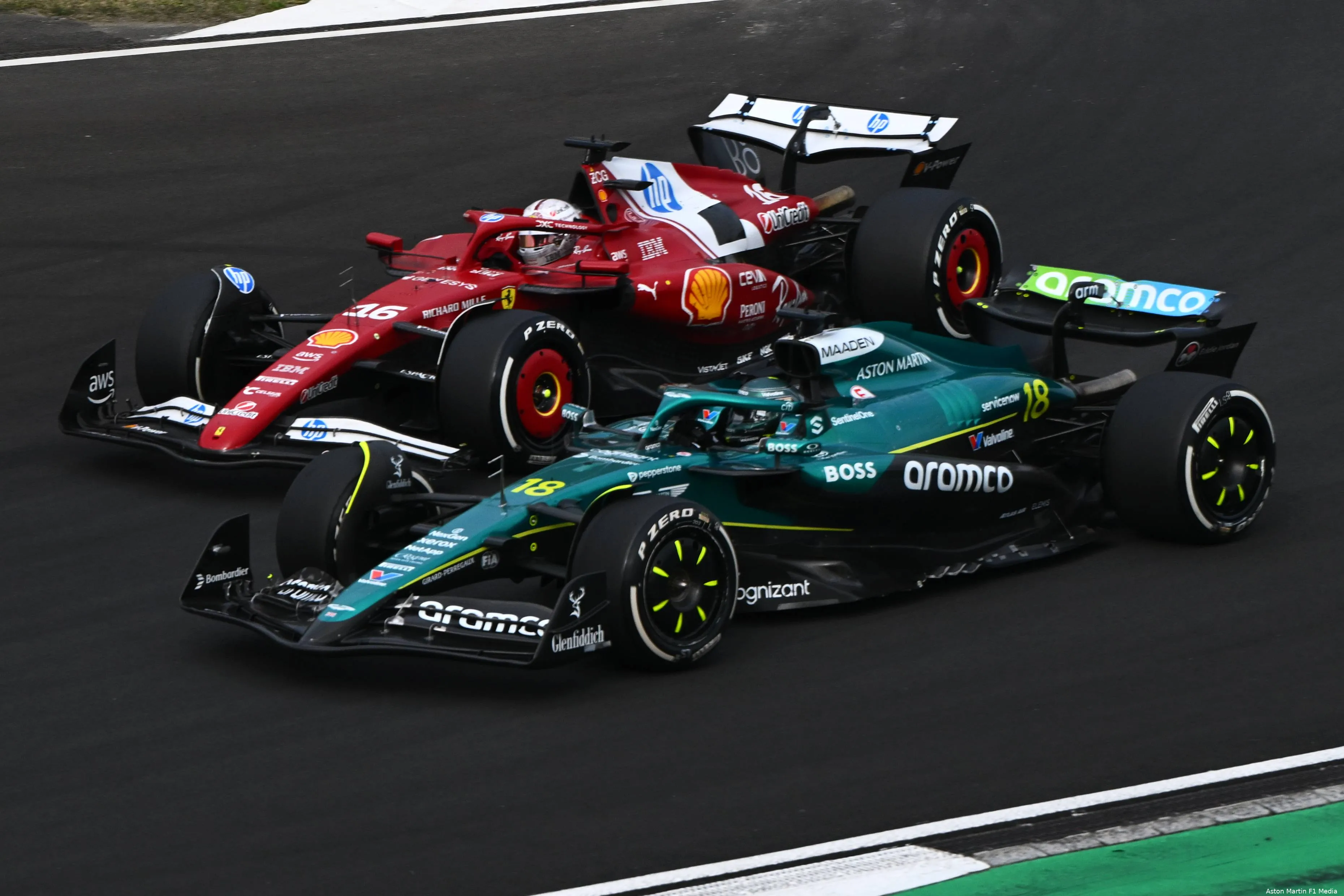 lance stroll aston martin charles leclerc ferrari zondag gp china 2025