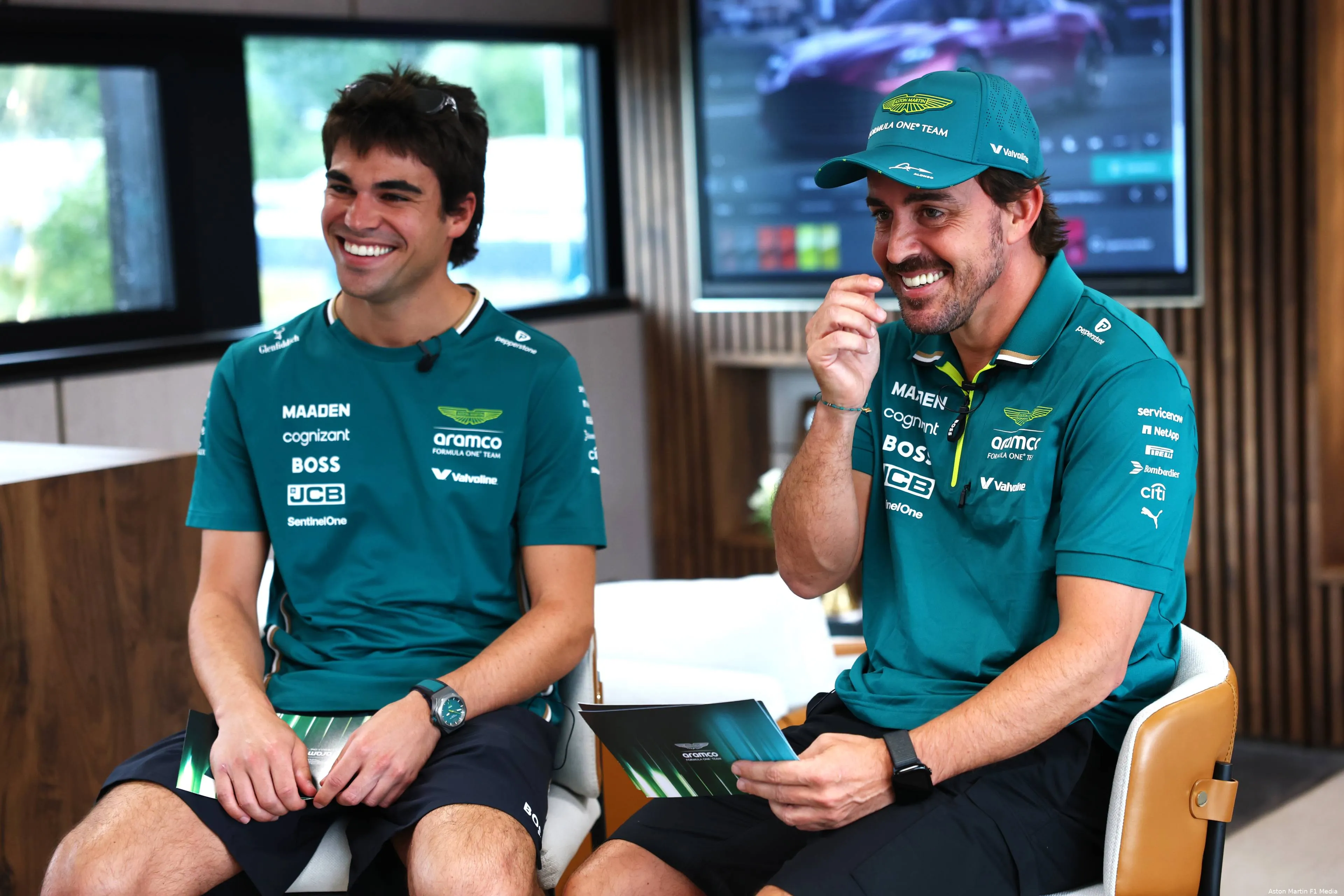 lance stroll fernando alonso aston martin gp oostenrijk 2025 mediadag