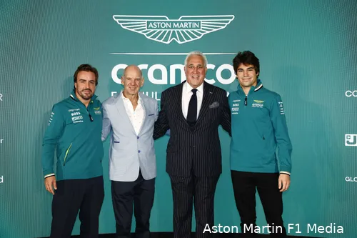 persconferentie aston martin lawrence stroll adrian newey lance stroll fernando alonso 3