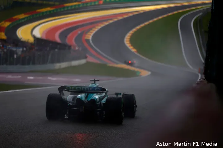 Het zou zonde zijn als het iconische circuit in de Belgische Ardennen van de kalender verdwijnt. (Foto: Aston Martin F1)