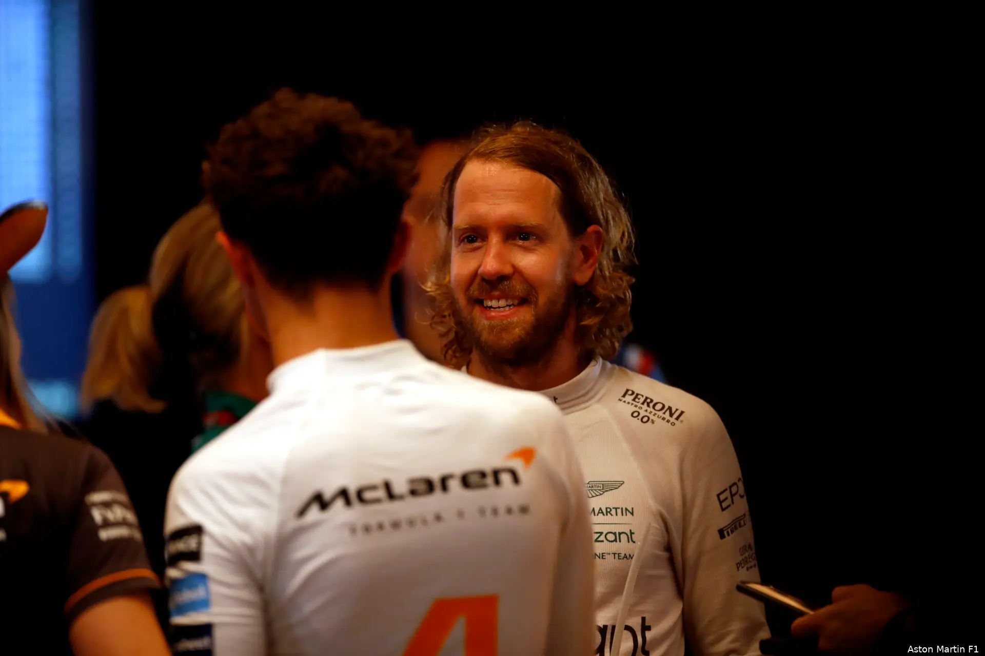 Lando Norris Sebastian Vettel McLaren Aston Martin F1 GP Abu Dhabi 2022 1