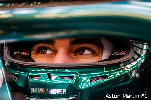 Stroll in zijn Aston Martin