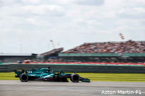 Stroll deed een opvallende inhaalactie in Silverstone (Foto: Aston Martin F1)<br>