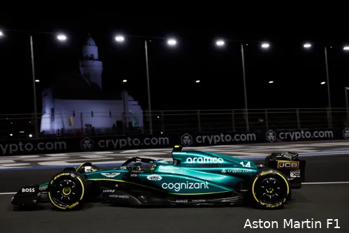 De avond is gevallen: Fernando Alonso en de kwalificatie, GP Saoeidi-Arabië 2023 (Foto:
Aston Martin F1 Media)