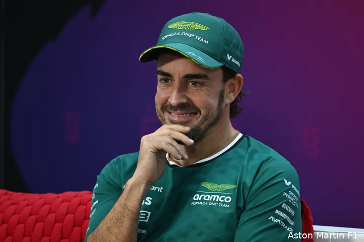 Alonso was onverwachts tevreden over zijn ronde tijdens de kwalificatie. (Foto: Aston Martin F1)