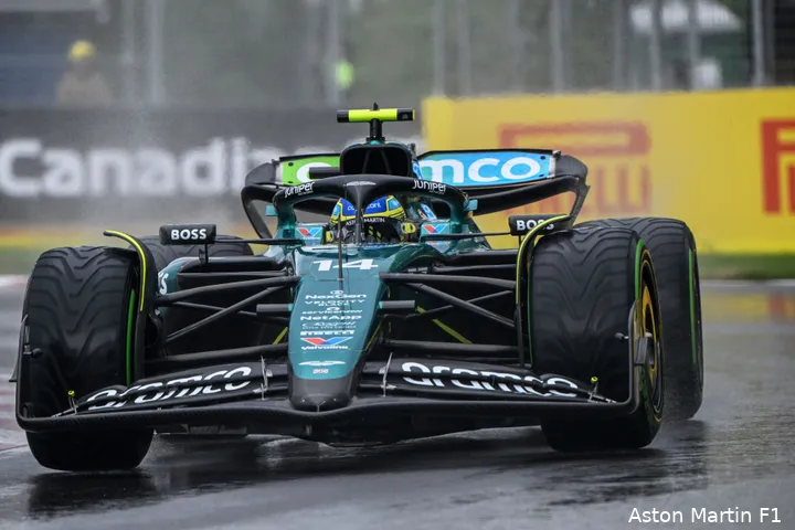 Alonso wist na een teleurstellende race in Monaco , een nette P6 te halen in Canada. (Foto: Aston Martin F1)
