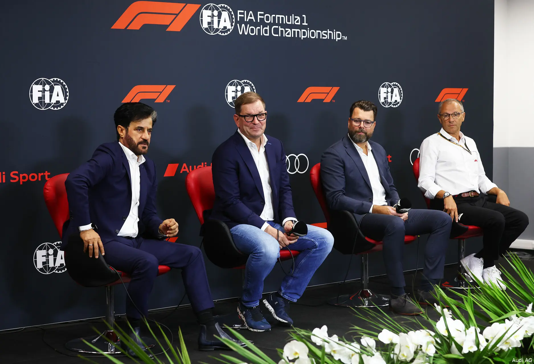 Mohammed Ben Sulayem Markus Duesmann Oliver Hoffmann Stefano Domenicali FIA Audi F1 1