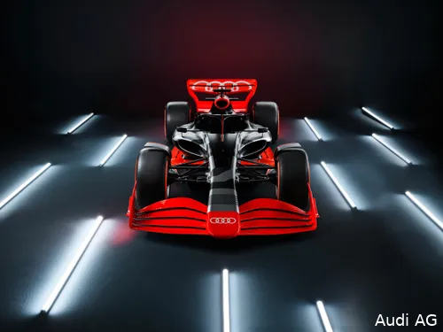<i>Een concept van een Formule 1-bolide van Audi.</i>