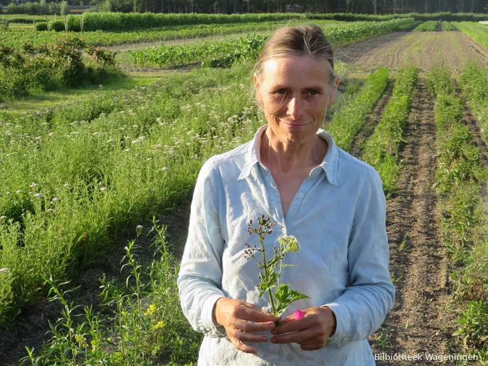 Marlies Engels in haar tuin.<br>