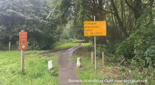 omleiding fietspad boswachtersblog oostvaardersplassen