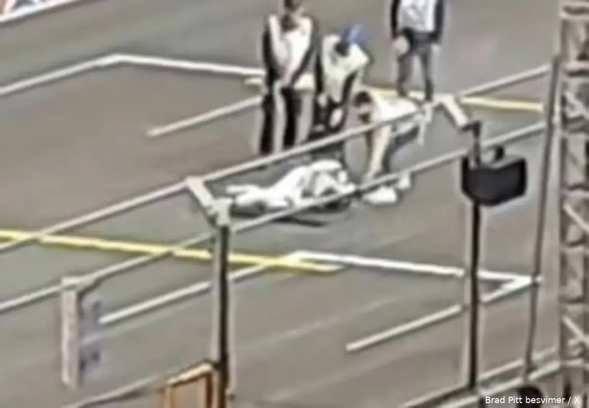 brad pitt f1 besvimer