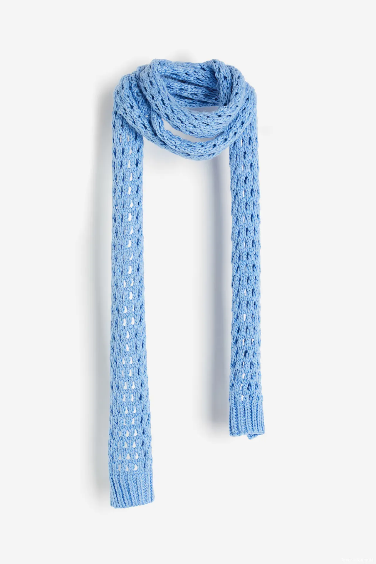 Smalle opengebreide sjaal blauw, H&amp;M – €9,99