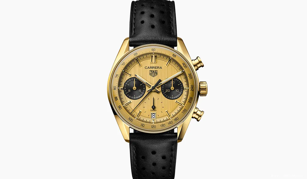 tag heuer gold carrera chronograph 0 hero