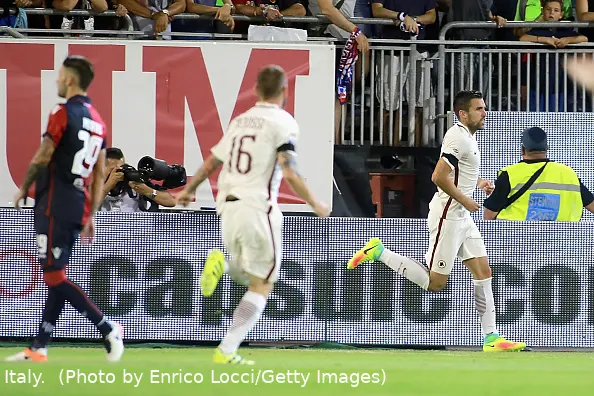 strootman esulta cagliari roma