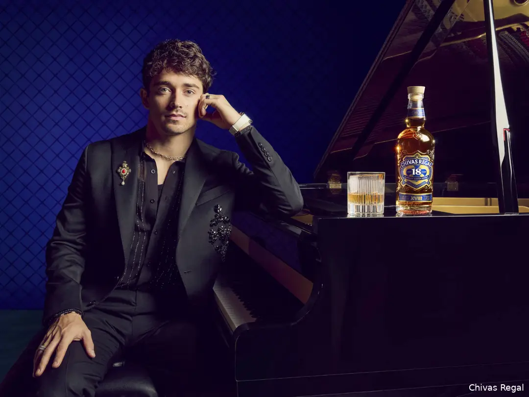 chivas regal x charles leclerc whisky formula 1 ferrari piano