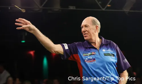 John Lowe won three world titles, but is also known for being the first player to throw a nine-darter at a television tournament