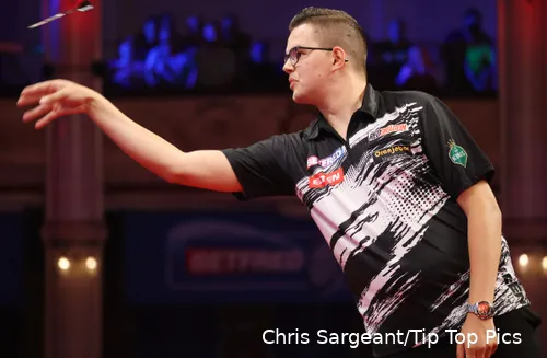 Gian van Veen will be in action in the first match of the second round against Robert Owen