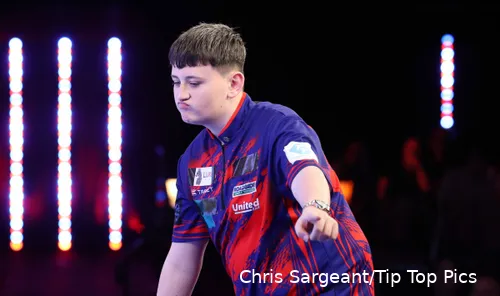 No fear: Scottish 15-year-old Mitchell Lawrie could conquer the darting world.
