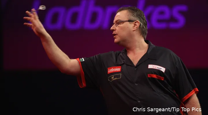 John Part in action at the PDC World Darts Championship&nbsp;