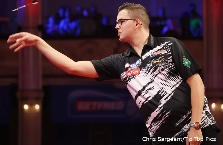 Gian van Veen will be in action in the first match of the second round against Robert Owen