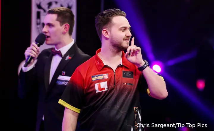 Brian Raman in actie op het WDF-WK