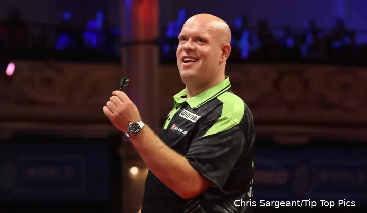 Michael van Gerwen staat momenteel derde op de wereldranglijst