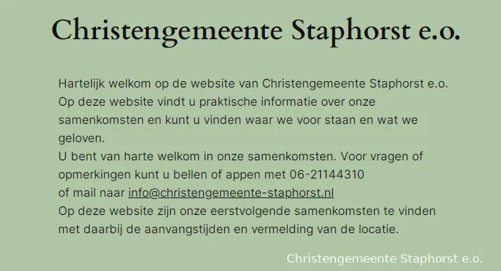 christengemeente staphorst