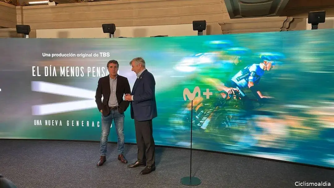 Eusebio Unzué e Perico Delgado na apresentação da 5ª temporada de ‘El Día Menos Pensado’