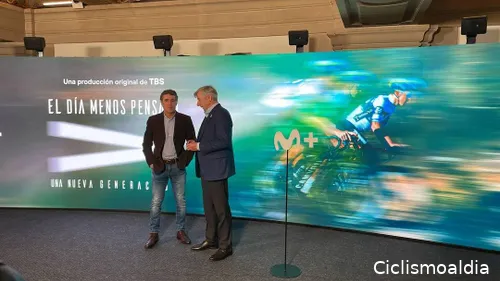 Eusebio Unzué e Perico Delgado na apresentação da 5ª temporada de ‘El Día Menos Pensado’