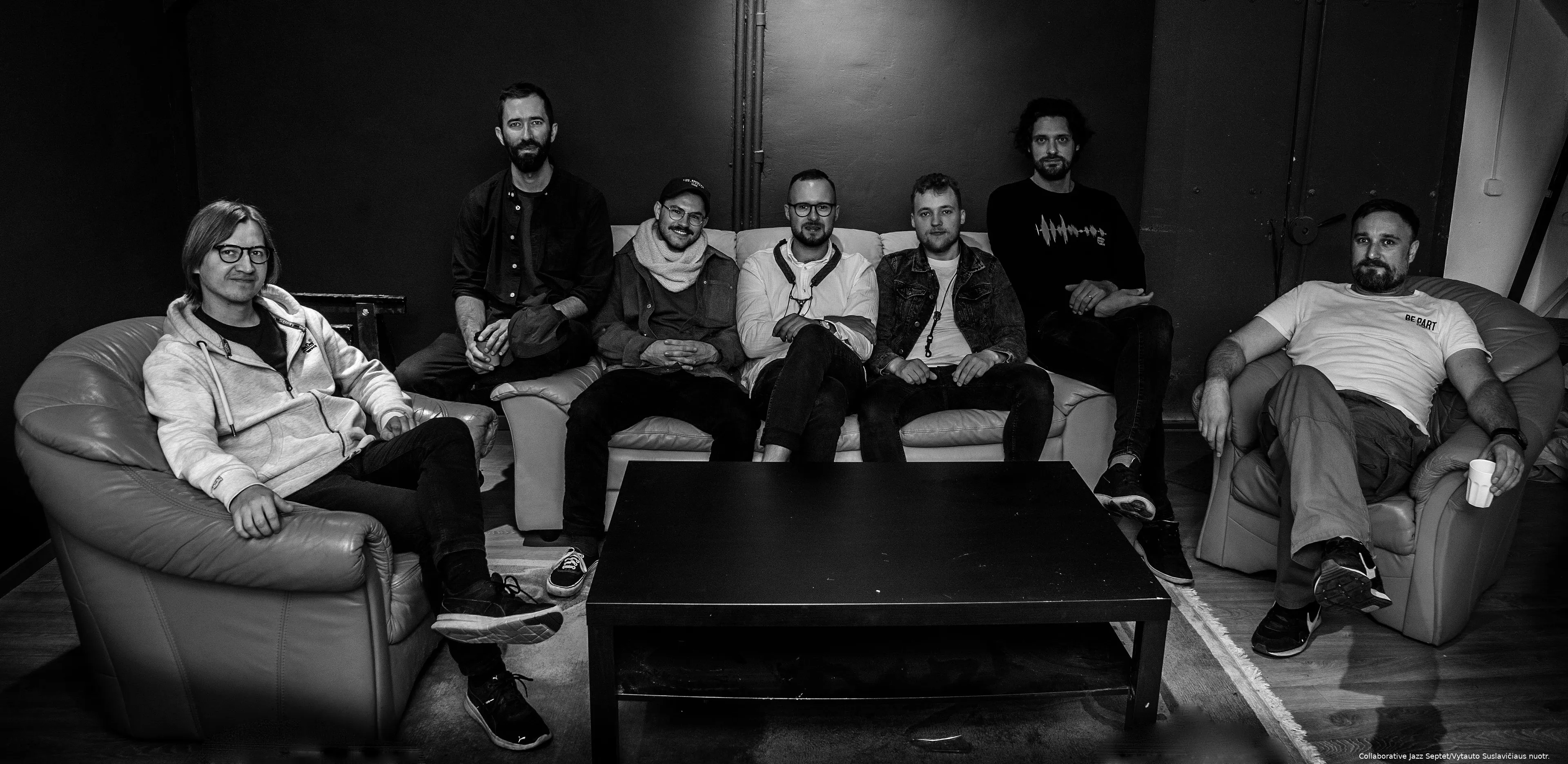 collaborative jazz septet bw foto vytauto suslaviciaus 5535