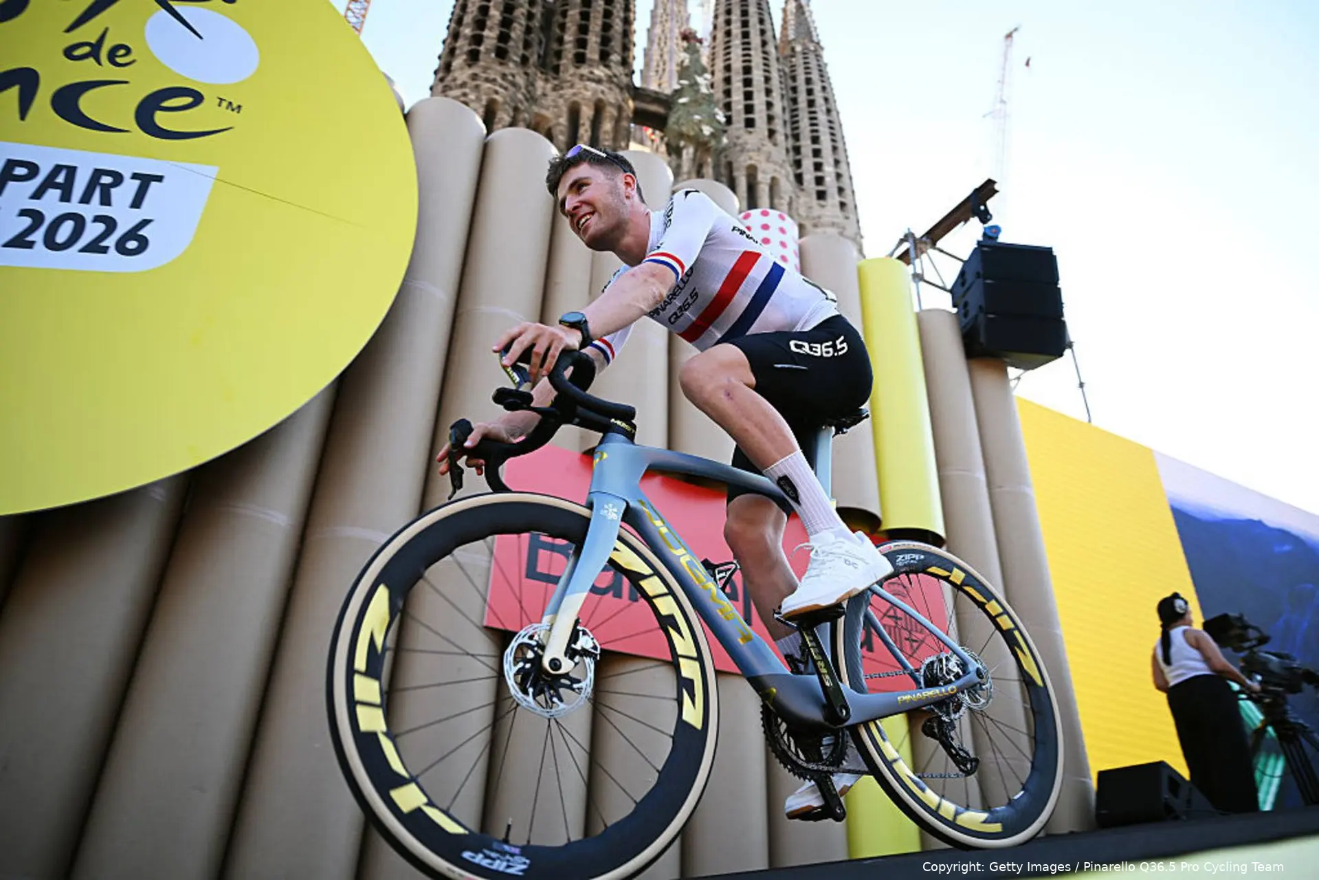 Fred Wright at the 2026 Tour de France team presentation