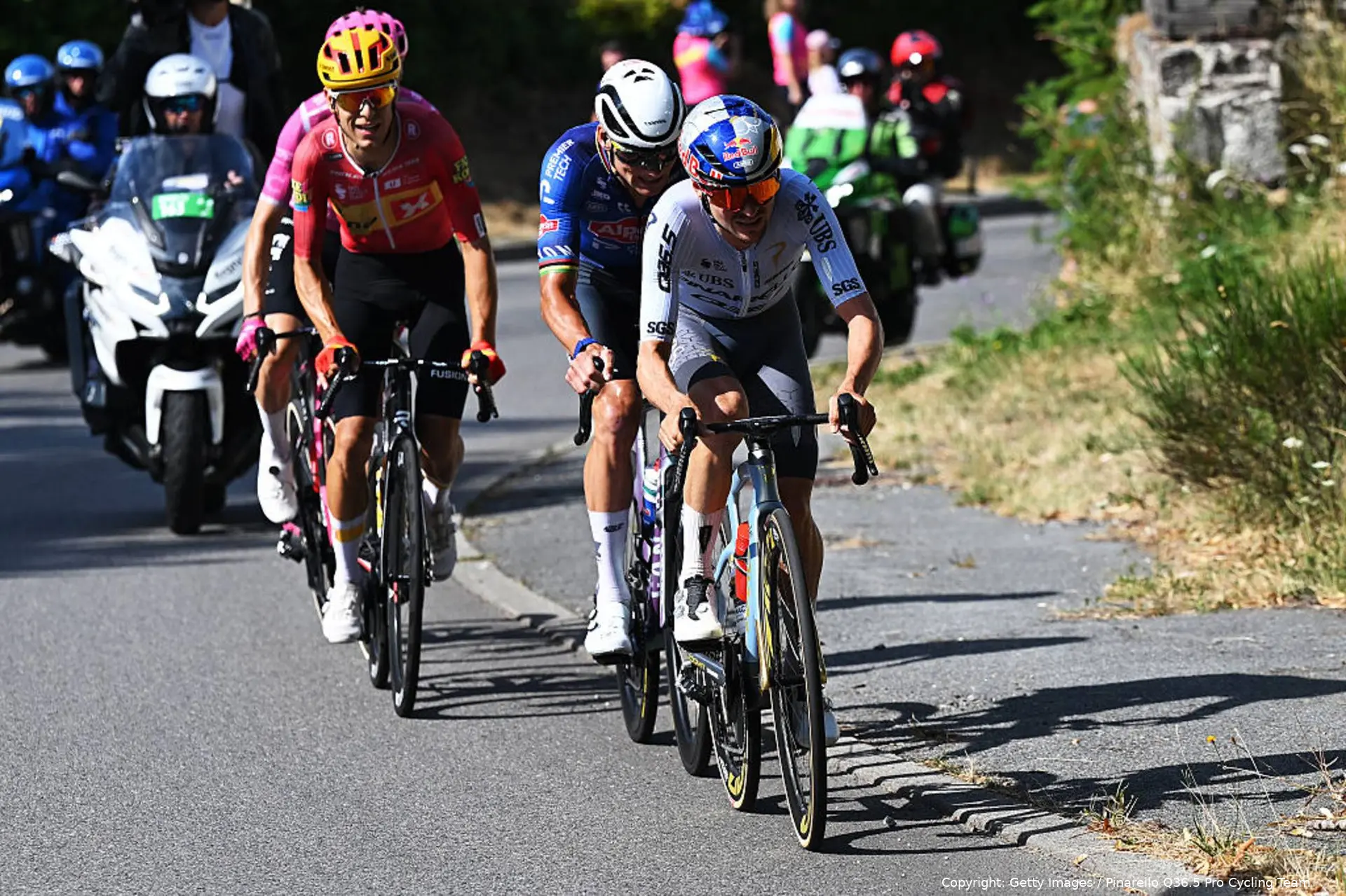 Tom Pidcock and Mathieu van der Poel on stage 9 of the 2026 Tour de France