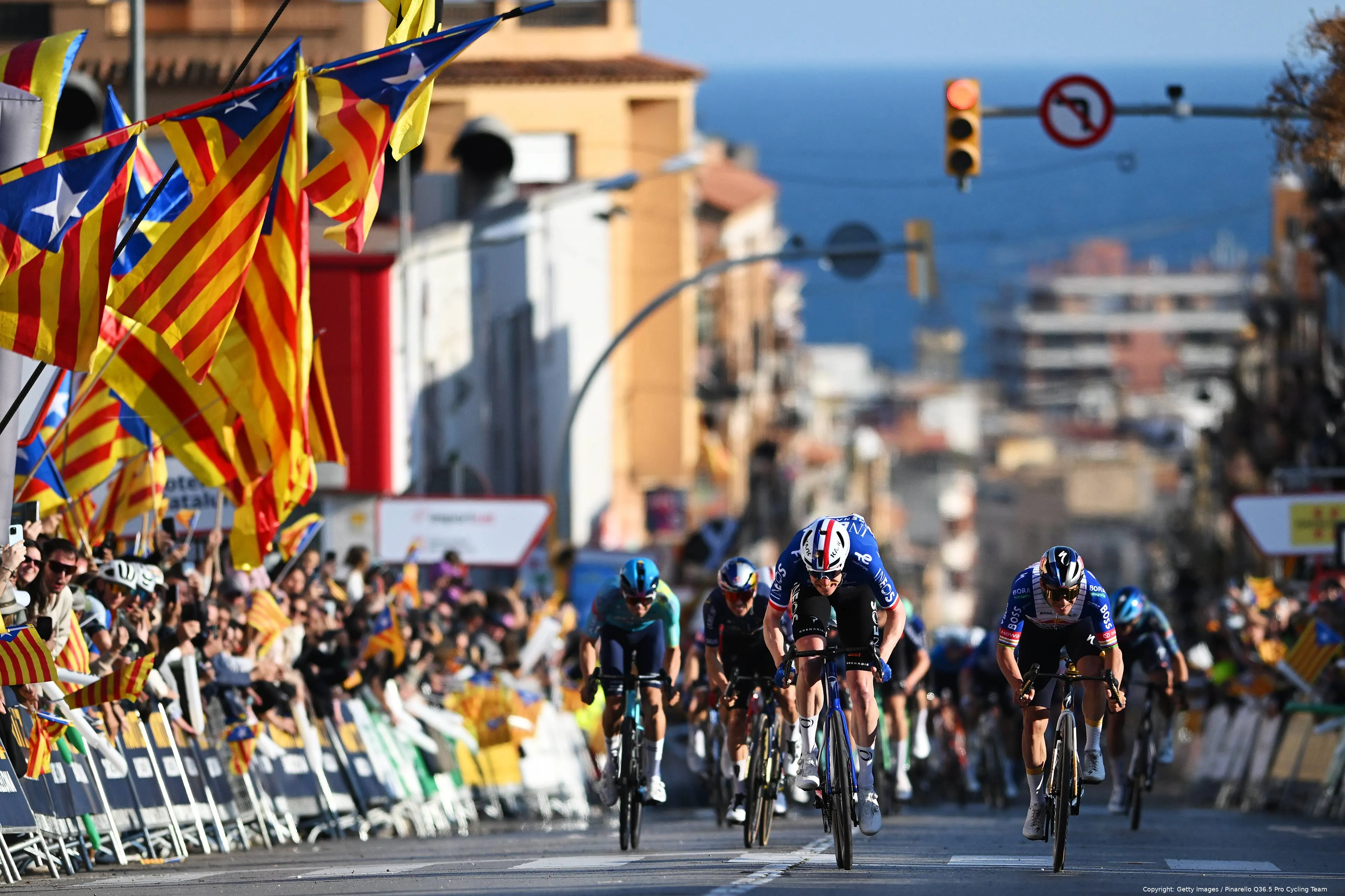 Dorian Godon beats Remco Evenepoel and Tom Pidcock to stage 1 sprint win at 2026 Volta a Catalunya