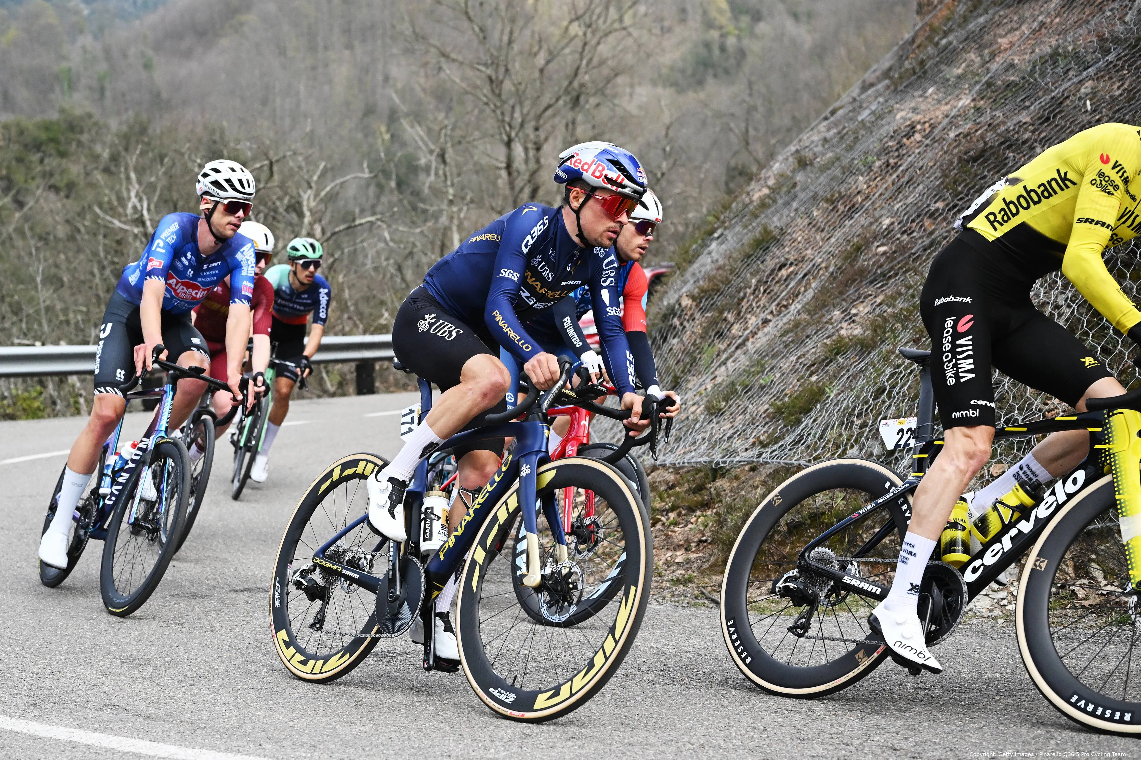 Tom Pidcock in action at the 2026 Volta a Catalunya