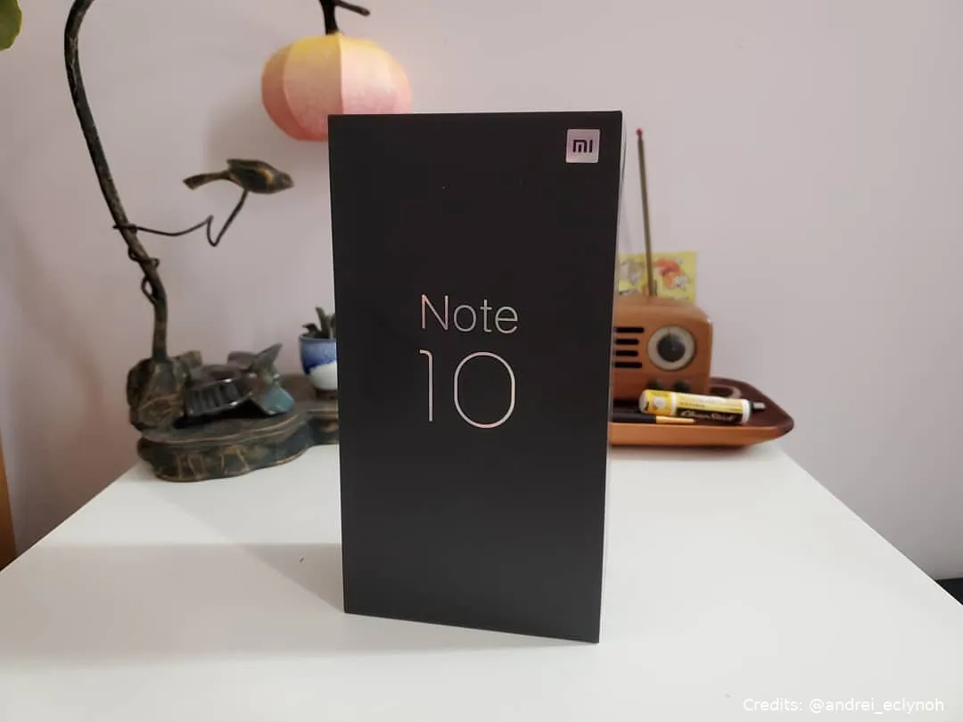 mi note 10 box