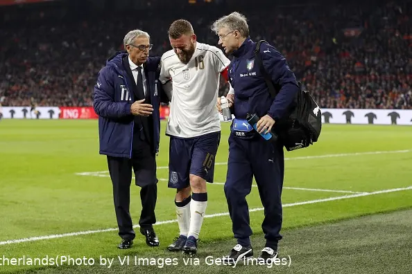 de rossi infortunio schiena olanda italia