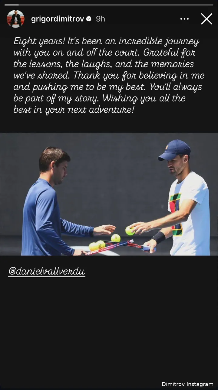 Stories de Instagram de Dimitrov