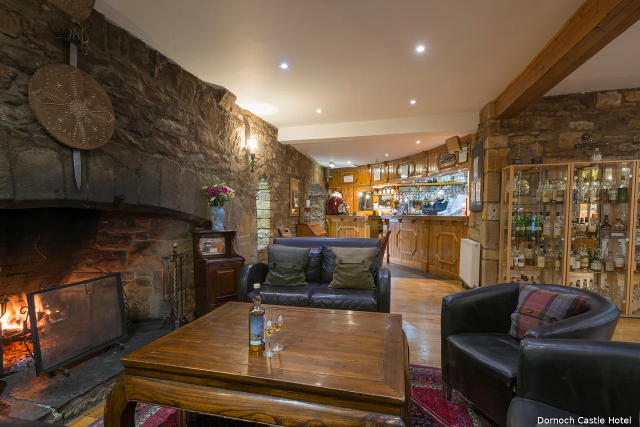 A cosy and warm place to enjoy whisky at Dornoch Castle Hotel - Image: Dornoch Castle Hotel