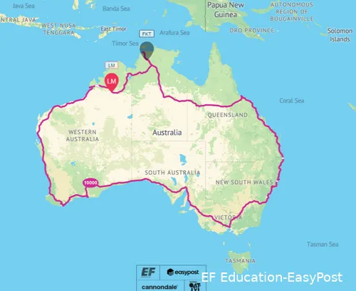 <i>Morton is now at the icon that says "LM. Hi left at the bottom right of the map, in New South Wales</i>.
