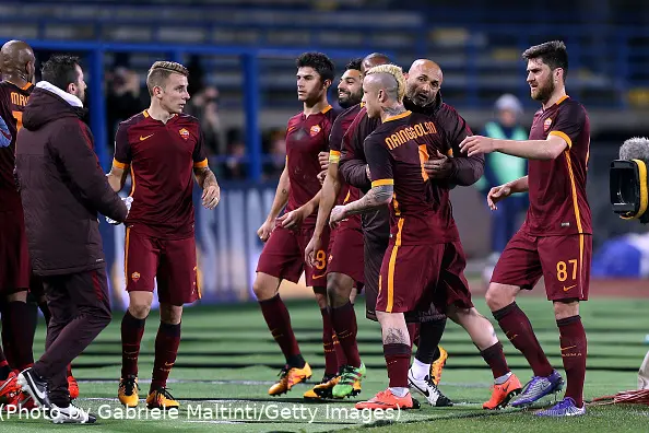spalletti esulta gruppo empoli roma