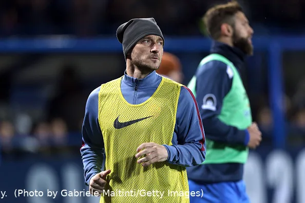 totti fratino riscaldamento empoli roma