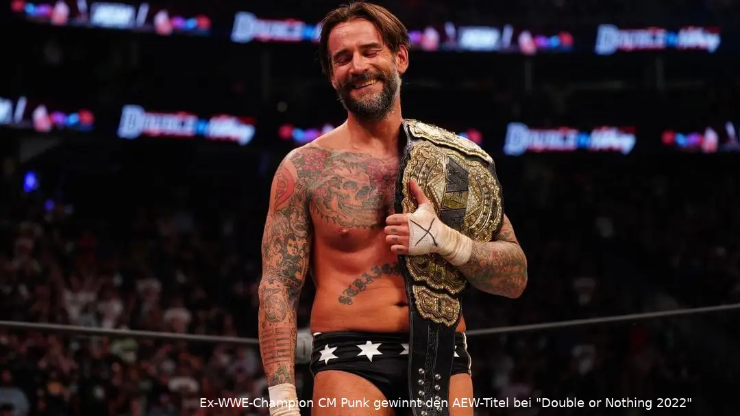 Bessere Zeiten: CM Punk gewinnt den AEW-Titel bei "Double or Nothing 2022" / Foto: (c) AEW