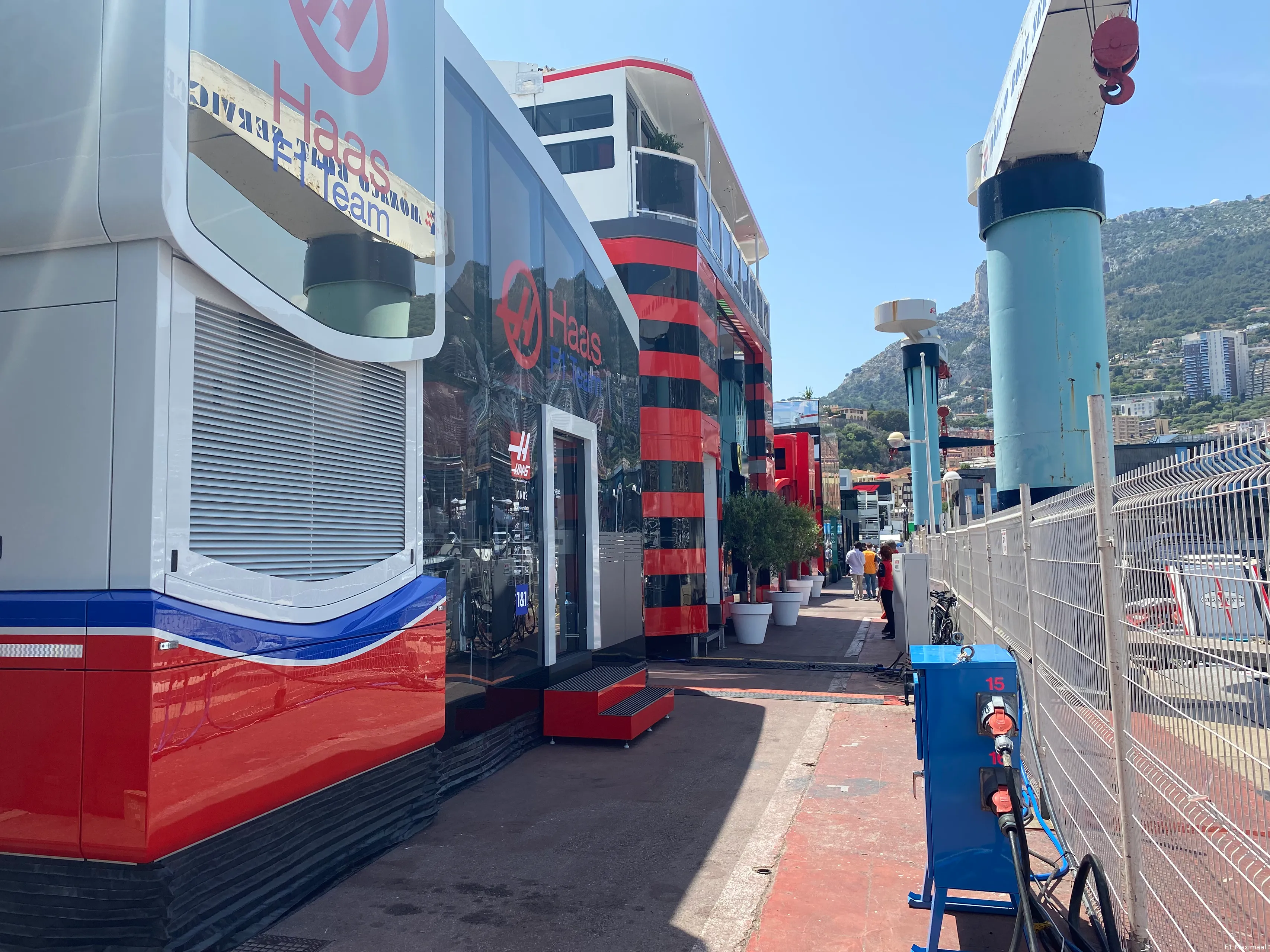 haas ferrari paddock f1 monaco