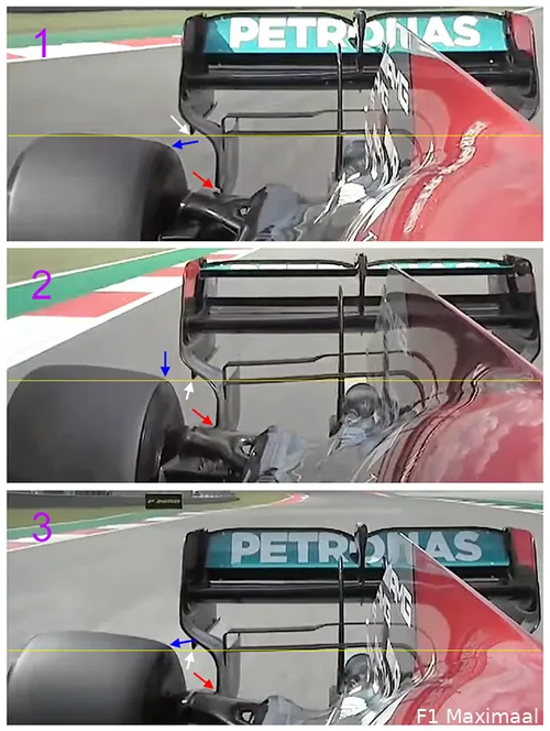 Afbeelding 1. De variabele achterwielophanging in actie (Foto's: Ziggo Sport).<br>