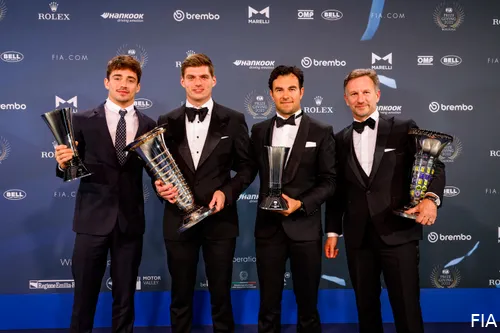 charles leclerc christian horner sergio perez max verstappen ferrari red bull racing f1 2022 fia prize giving