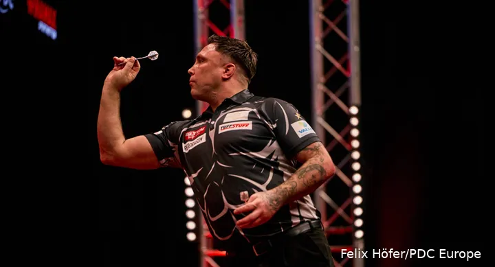 Gerwyn Price in actie&nbsp;