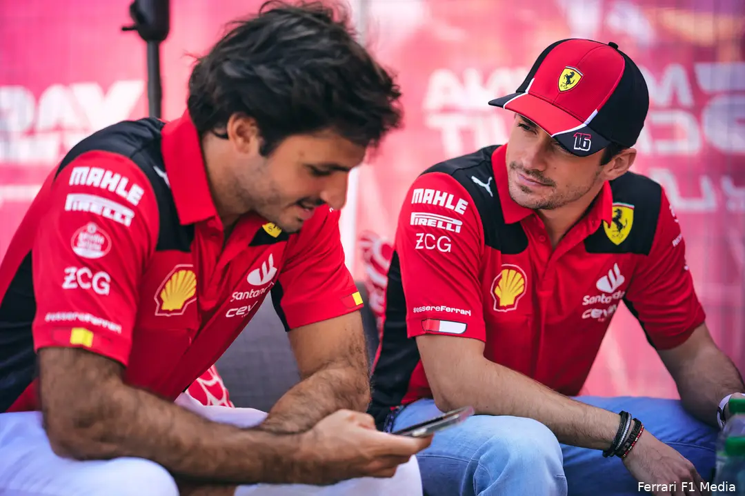 carlos sainz ferrari abudhabi charles leclerc
